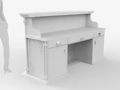 Luxury Reception Counter Desk 3 3D model