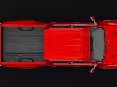 Nissan 4x4 Car Metallic Red Dark Low-poly 3D model