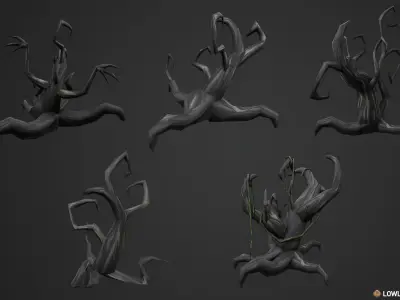 Stylized Cemetery Low-poly 3D model