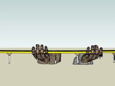 The Golden Bridge Low-poly 3D model