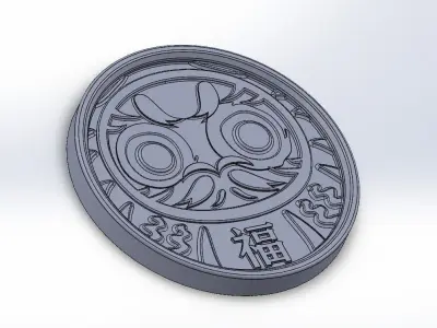 Bodhidharma pattern Coasters 3D print model
