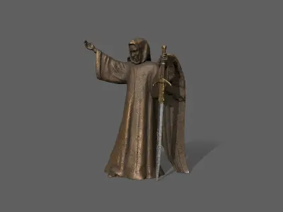 Angel Statue Low-poly 3D model