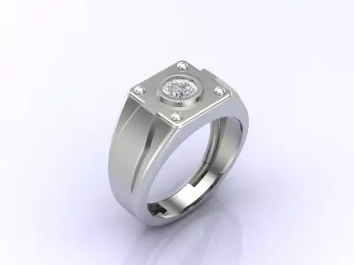 Print Ready STL 3DM  Gents Rings Diamond Men Ring  3D print model 78