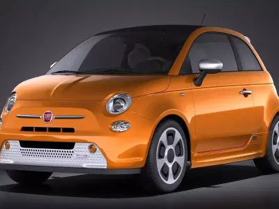 Fiat 500e 2014 VRAY 3D model