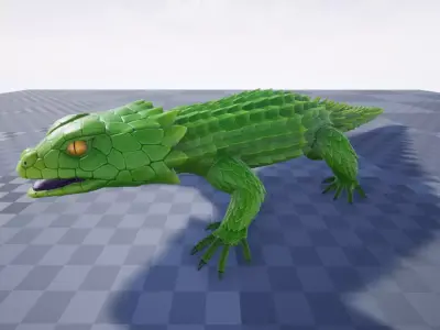 Leaf Armadillo lizard  Low-poly 3D model