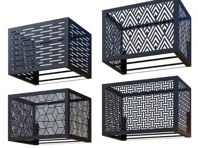 Air conditioner baskets on the facade 5 3D model