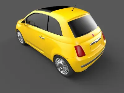 Fiat 500 FBX with PBR textures  3D model