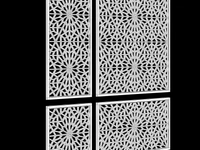 Arabic Islamic pattern decorative gold plaster 3D model