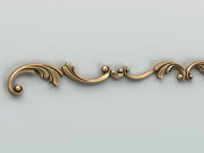 Carved decor horizontal 009 3D model