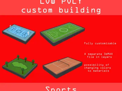 sport camp Low-poly 3D model