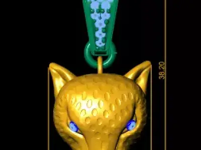Leopard Head Pendant 3D print model