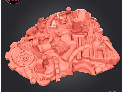 Mecanical Parts Debris 3D print model