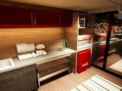Shipping Container Restaurant 3D model