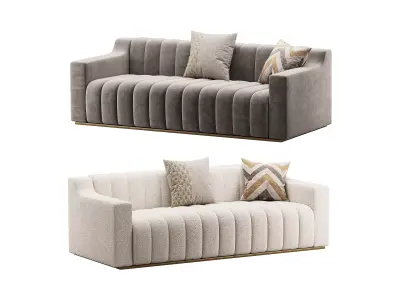 Room Simple Couch Chesterfield Fabric Sofa 3D model