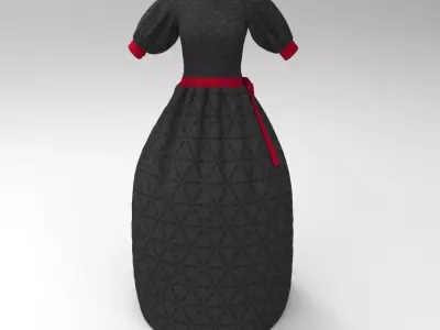 3D black dress 3D model