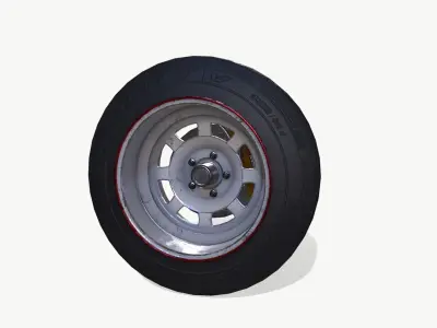 Rally wheel Good Year Low-poly 3D model
