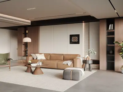 Modern living room 3D model  3D model