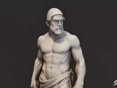 Hephaestus Statue Low-poly 3D model