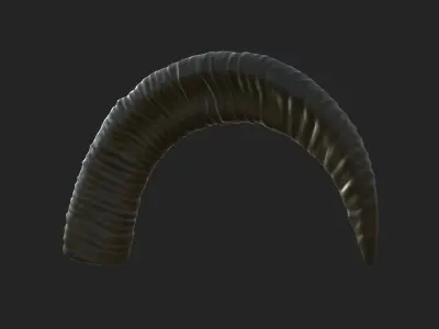 Middle horns of a goat Low-poly 3D model