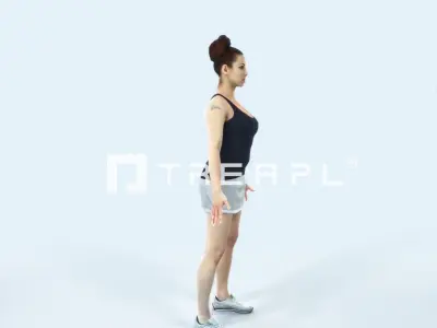 Yearn 01H Animated Rigged Sports Woman Low-poly 3D model