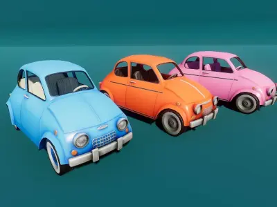 Stylized Cars Low-poly 3D model