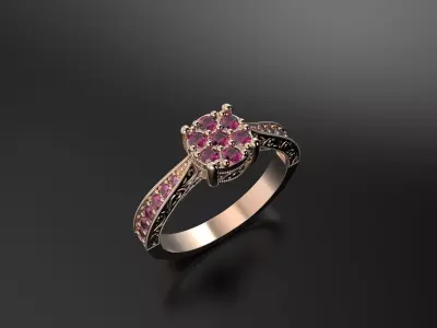 Ring with patterns  3D print model