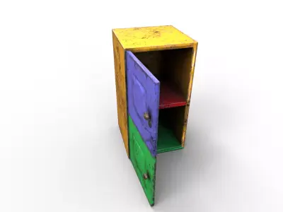Post-apocalyptic furniture Low-poly 3D model