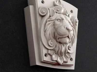Lion head wall decor 3D print model
