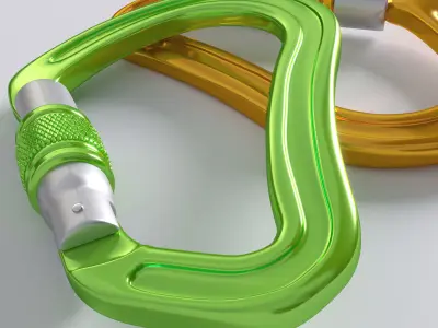 Carabiner two metal carabiners Free 3D model