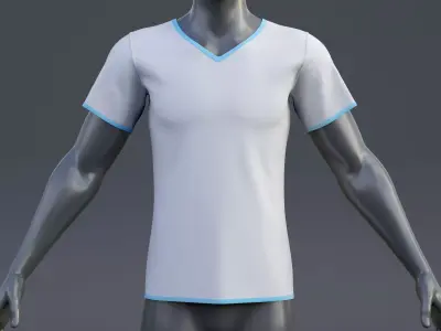T-shirt V-neck Low-poly 3D model