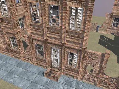 Old Brick House Low-poly 3D model