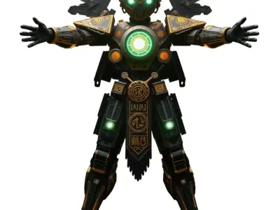 Cyborg Guardian Armor model pack Low-poly 3D model