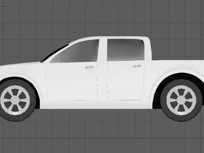 Highpoly Concept Pickup Truck With Simple Interior 3D model
