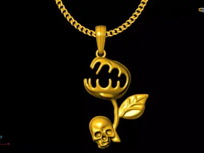 Evil plant pendant charms - one inch pendant 3D print model