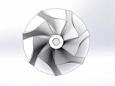 Turbocharger Impeller D43mm d29mm 3D print model
