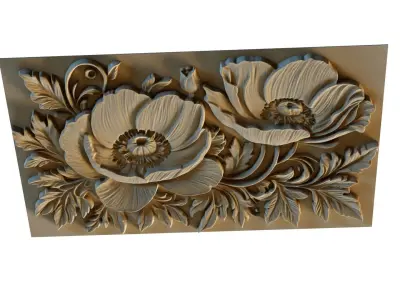 mural decor set wall panel 25 3D model