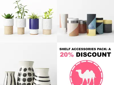 Shelf Accessories Pack A 3D Model Collection