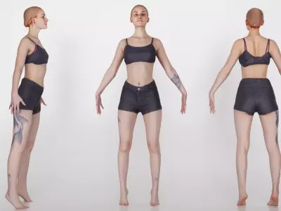 Woman sport 04 Low-poly 3D model