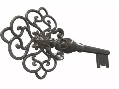 Skeleton ornamental key 7 3D model