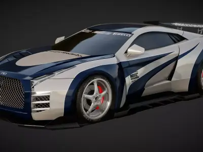 Super sports police car 3D model