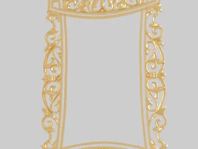 Classic frame of luxurious gold interior inlaid gold leaf CNC 3D model purchase