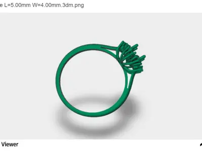 Women Ring with an Oval-cut Center Stone 3D print model