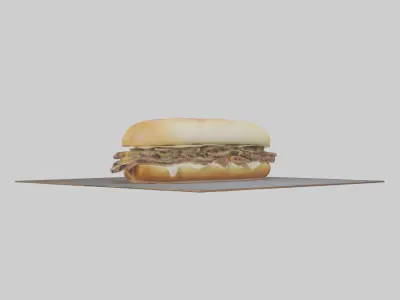 Philly cheesesteak model Low-poly 3D model