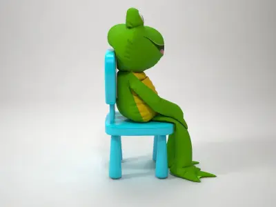 Stuffed Toy Frog 3D model