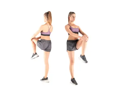 Sexy sporty woman 24 Low-poly 3D model