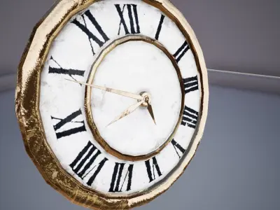 Realistic Old Clock Low-poly 3D model