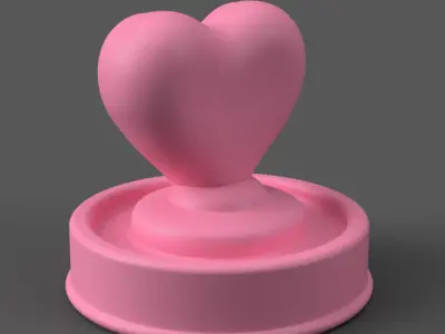 Heart Button 3D Model Cute Desk Table Decoration STL 3D print model