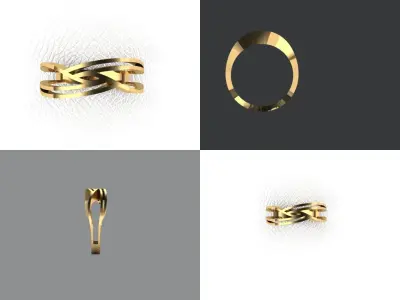 railring ring gold 3D print model