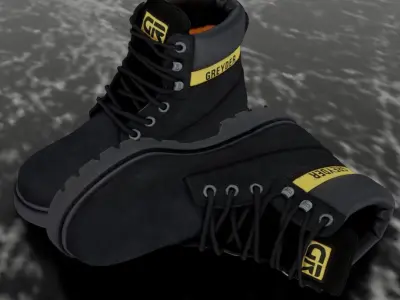 GREYDER  - 3D BOOTS - BLACK Low-poly 3D model