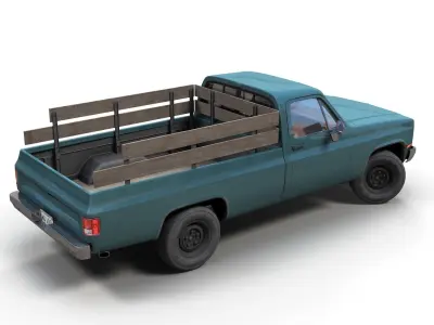 Farmer pickup truck Low-poly 3D model
